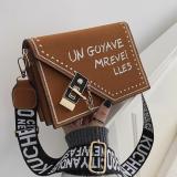 Brown Fashion Casual Letter Print Crossbody Bag