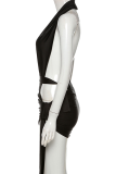 Pink Sexy Solid Bandage Halter Sleeveless Two Pieces