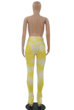 Yellow Work Daily Print Regular Mid Waist Speaker Bottoms