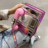 Pink Fashion Patchwork Crossbody Bag