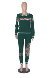 Colorful Blue Sexy Solid Patchwork O Neck Long Sleeve Two Pieces