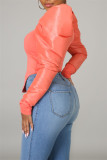 Pink Fashion Casual Solid Patchwork O Neck Tops