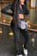 Black Casual Solid Patchwork Zipper Collar Long Sleeve Two Pieces