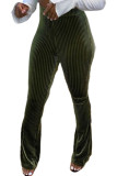 Army Green Fashion Sexy Adult PVC Solid Pants Boot Cut Bottoms