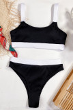 Blue Fashion Sexy Solid Split Joint Swimwears