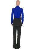 Red Polyester Lightly cooked Fashion adult Solid Button Patchwork Two Piece Suits Straight Long Sleeve