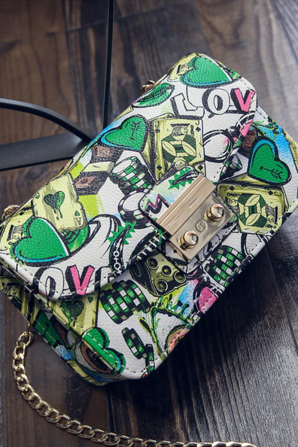 Green Daily Mixed Printing Print Bag Accessories