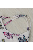 White Sexy Fashion Print Backless Milk. Sleeveless O Neck Jumpsuits