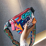 Red Fashion Casual Graffiti Print Chest Bag