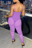Red Fashion Sexy Patchwork Solid Backless Spaghetti Strap Skinny Jumpsuits