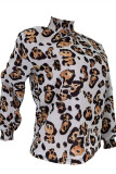 Green Fashion Casual Print Basic Turtleneck Tops