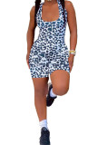 Leopard print Fashion Sexy Leopard grain Sleeveless O Neck Jumpsuits