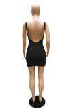 Yellow Fashion Sexy Solid Basic O Neck Vest Dress