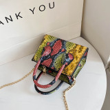 Red Fashion Casual Snake Print Single Shoulder Handbag