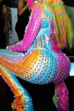 Colour Sexy Patchwork Hollowed Out O Neck Skinny Jumpsuits