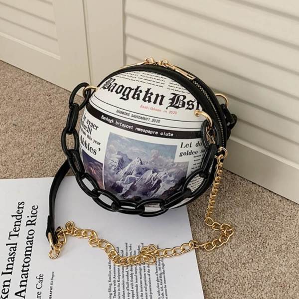 White Fashion Casual Patchwork Basketball Crossbody Bag