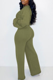 Light Blue Casual Solid O Neck Long Sleeve Two Pieces