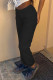 Black Sportswear Solid Regular Mid Waist Pencil Bottoms