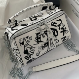 White Casual Street Patchwork Print Bags