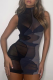 Black Sexy Color Block Patchwork Turtleneck Pencil Skirt Dresses