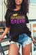 Black Fashion Casual Letter Print Basic O Neck Tops