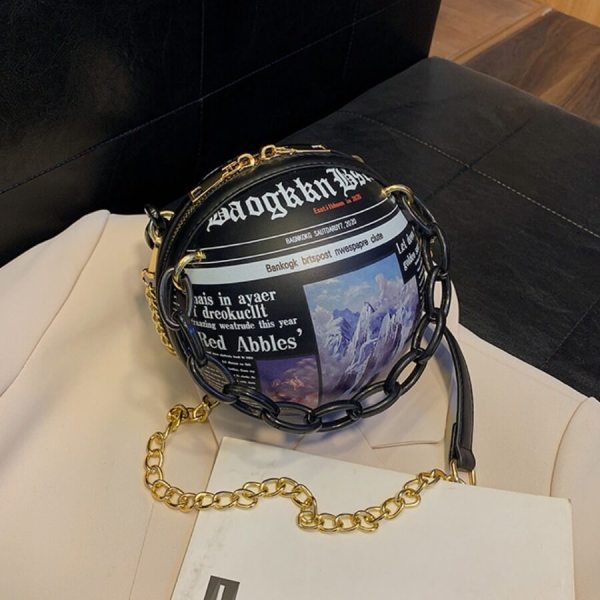 Black Fashion Casual Patchwork Basketball Crossbody Bag