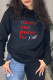 Black Fashion Casual Letter Print Basic O Neck Tops
