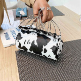 White Fashion Casual Print Chain Strap Crossbody Bag