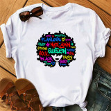 White Fashion Casual Print Basic O Neck Tops