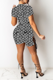 Leopard Print Sexy Print Patchwork Zipper Collar Skinny Rompers