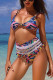 Yellow Sexy Print Tassel Swimwears