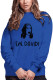 Navy Blue Daily Print Pullovers O Neck Outerwear