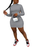 White Fashion Sexy adult Ma'am Cap Sleeve Long Sleeves half high collar Pencil Dress Knee-Length Solid backless Dresses