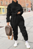Pink Sexy Solid Patchwork Turtleneck Long Sleeve Two Pieces