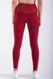 Red Casual Sportswear Solid Basic Skinny High Waist Trousers