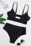 Pink Sexy Solid Hollowed Out Split Joint Swimwears