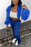 Blue Fashion Casual Solid Cardigan Outerwear
