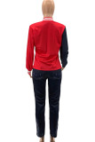 Black Street Letter Patchwork O Neck Outerwear