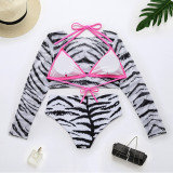 Zebra Fashion Sexy Print Basic Swimwears Set