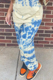 White Fashion Casual Print Regular Mid Waist Pencil Bottoms