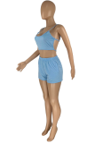 Pink Sportswear Solid Patchwork U Neck Sleeveless Two Pieces