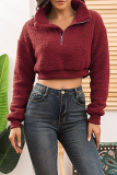 Camel Sexy Solid Patchwork Turndown Collar Tops