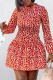 Red White Sexy Print Patchwork Half A Turtleneck A Line Dresses