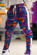 Multicolor Fashion Casual Camouflage Print Split Joint Regular Mid Waist Trousers