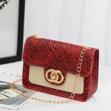 Red Fashion Casual Print Patchwork Crossbody Bag