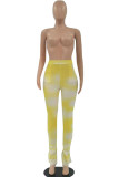 Yellow Work Daily Print Regular Mid Waist Speaker Bottoms