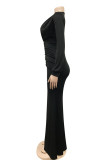 Red Sexy Solid Patchwork V Neck Irregular Dress Dresses
