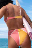 Red Yellow Casual Sweet Cute Color Lump Print Printing Swimwears