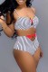 White Fashion Sexy Print Hollowed Out Swimwears