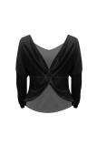 White O Neck Long Sleeve Solid 